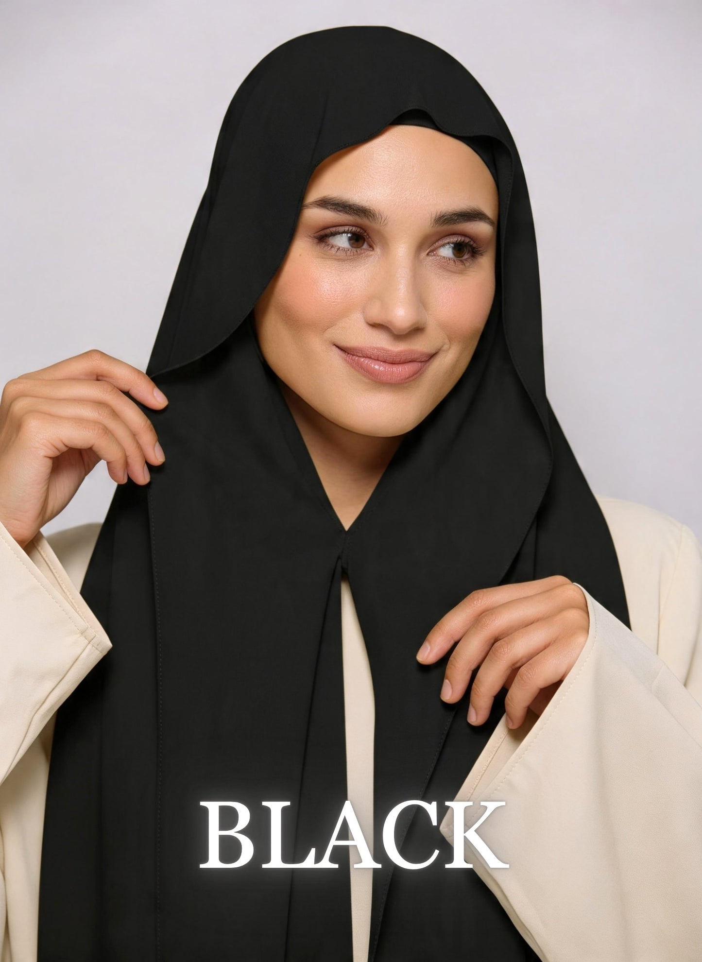 Chiffon hijab - colour Black