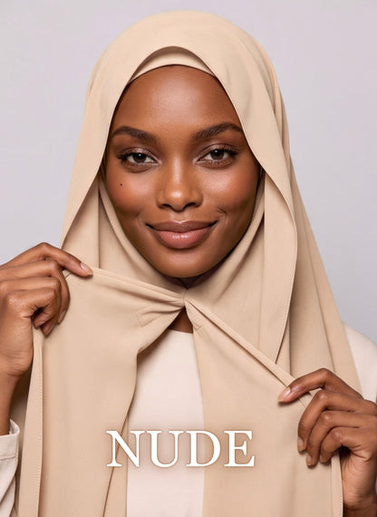 Chiffon hijab - colour Nude