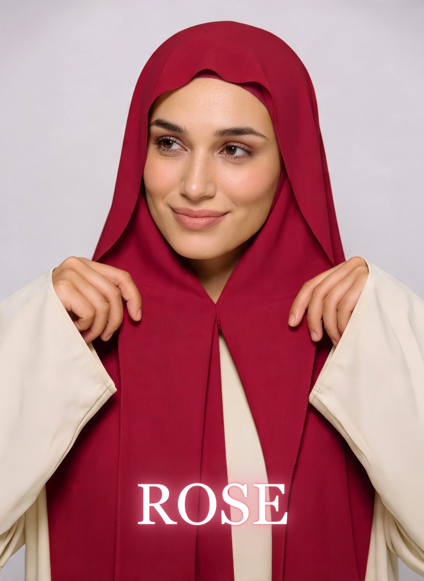 Chiffon hijab - colour Rose