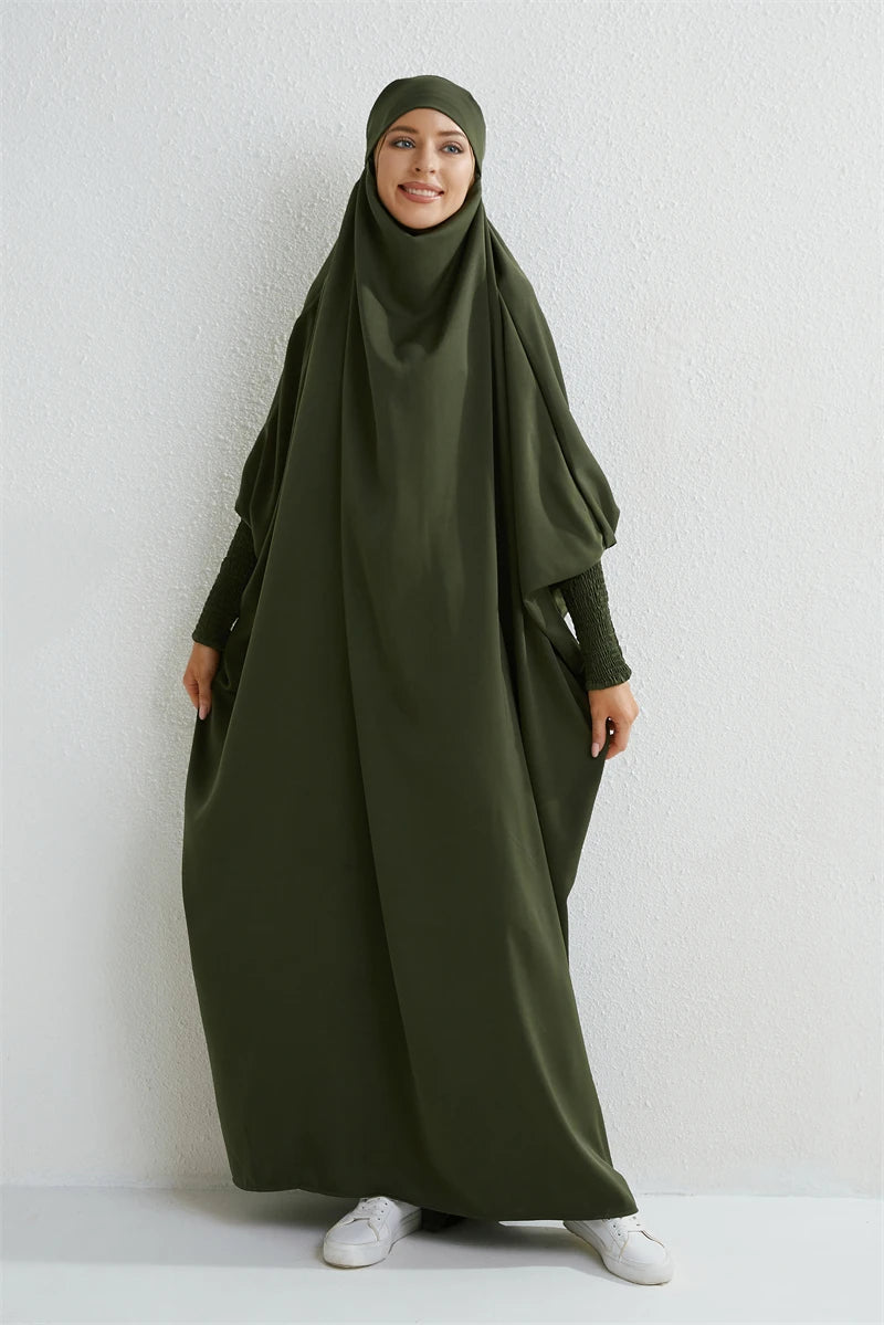 Hooded prayer jilbab - colour Red