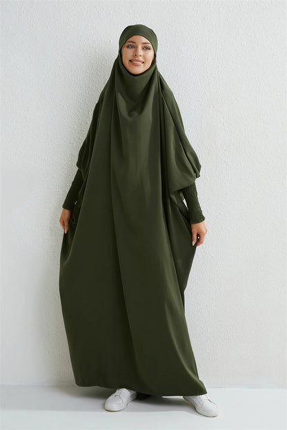 Hooded prayer jilbab - colour Red
