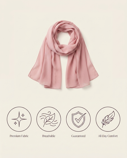 Vaelora chiffon hijab benefits - premium fabric, breathable, guaranteed, all-day comfort