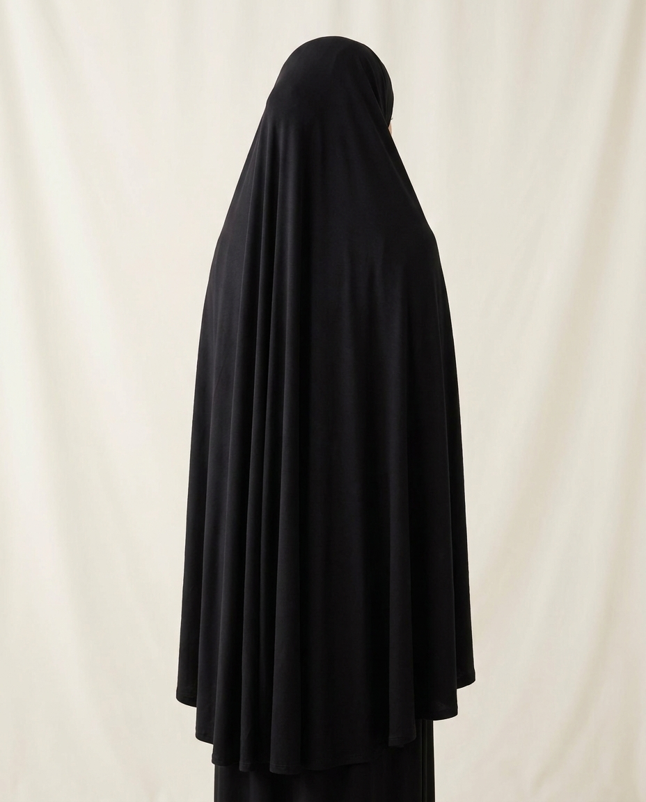 Vaelora jersey long khimar - full-length one-piece silhouette