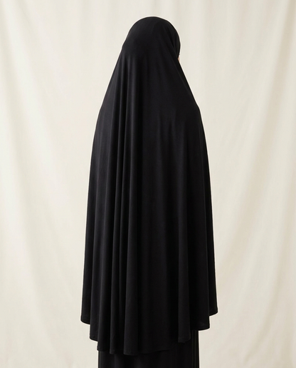 Vaelora jersey long khimar - full-length one-piece silhouette