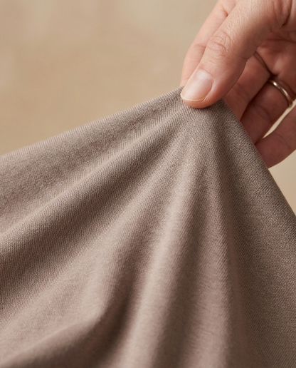 Close-up of premium 4-way stretch jersey fabric