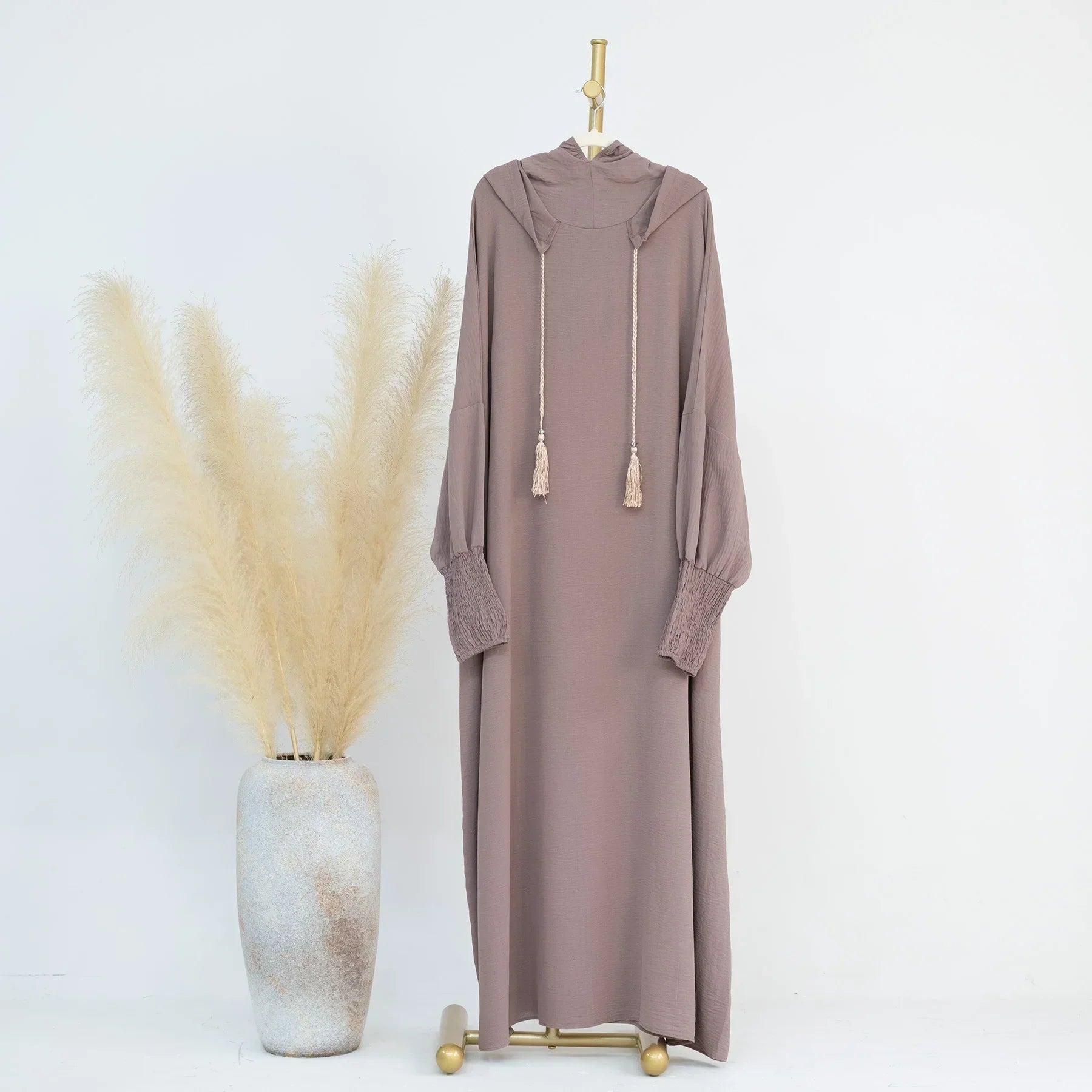 Hooded abaya dress - colour Taro