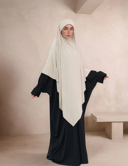 Jersey long khimar - colour Beige