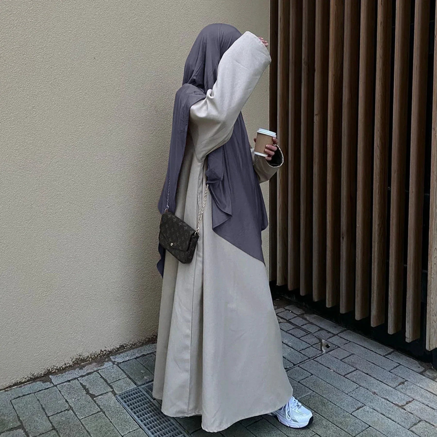 Jersey long khimar - colour Dark Grey