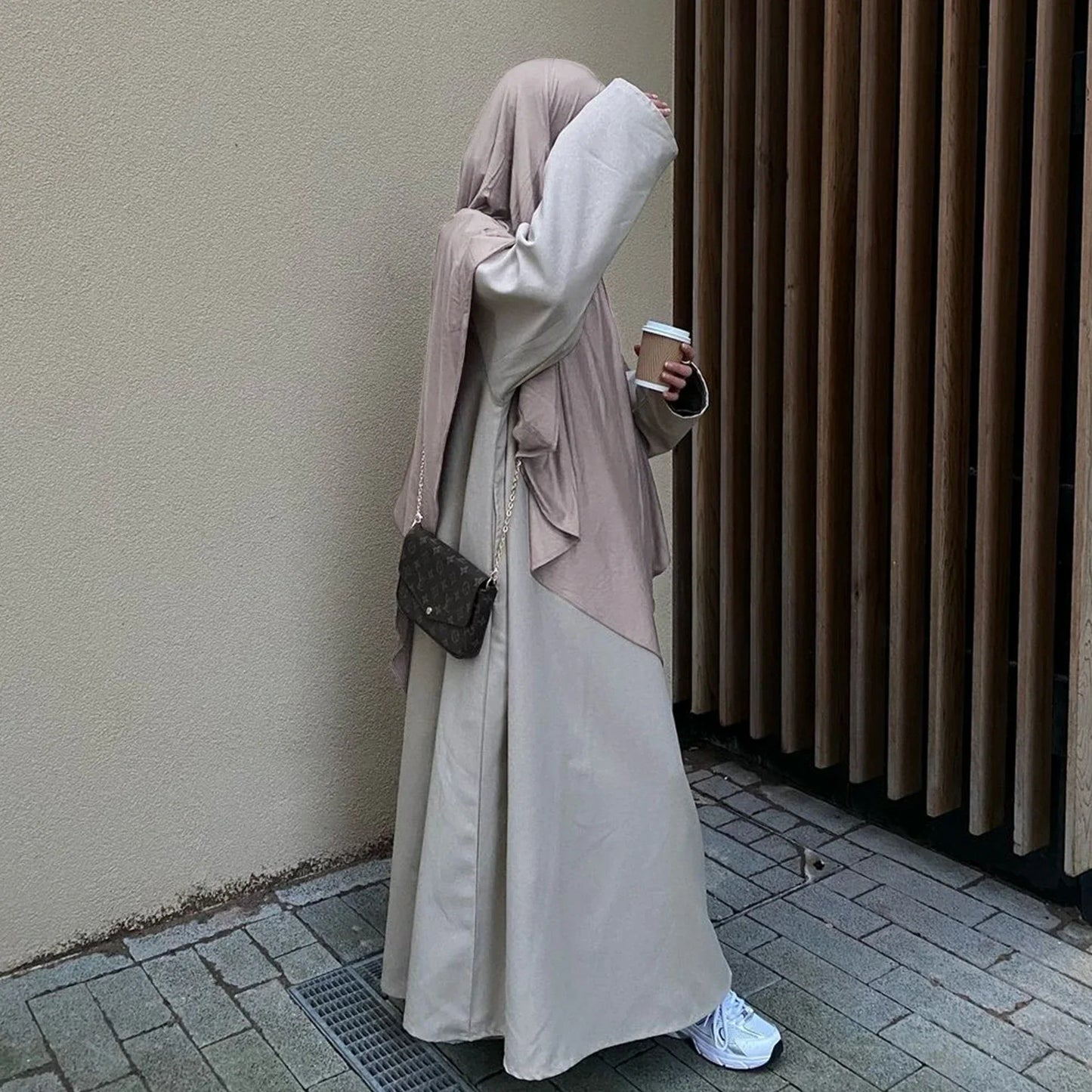 Jersey long khimar - colour Taupe