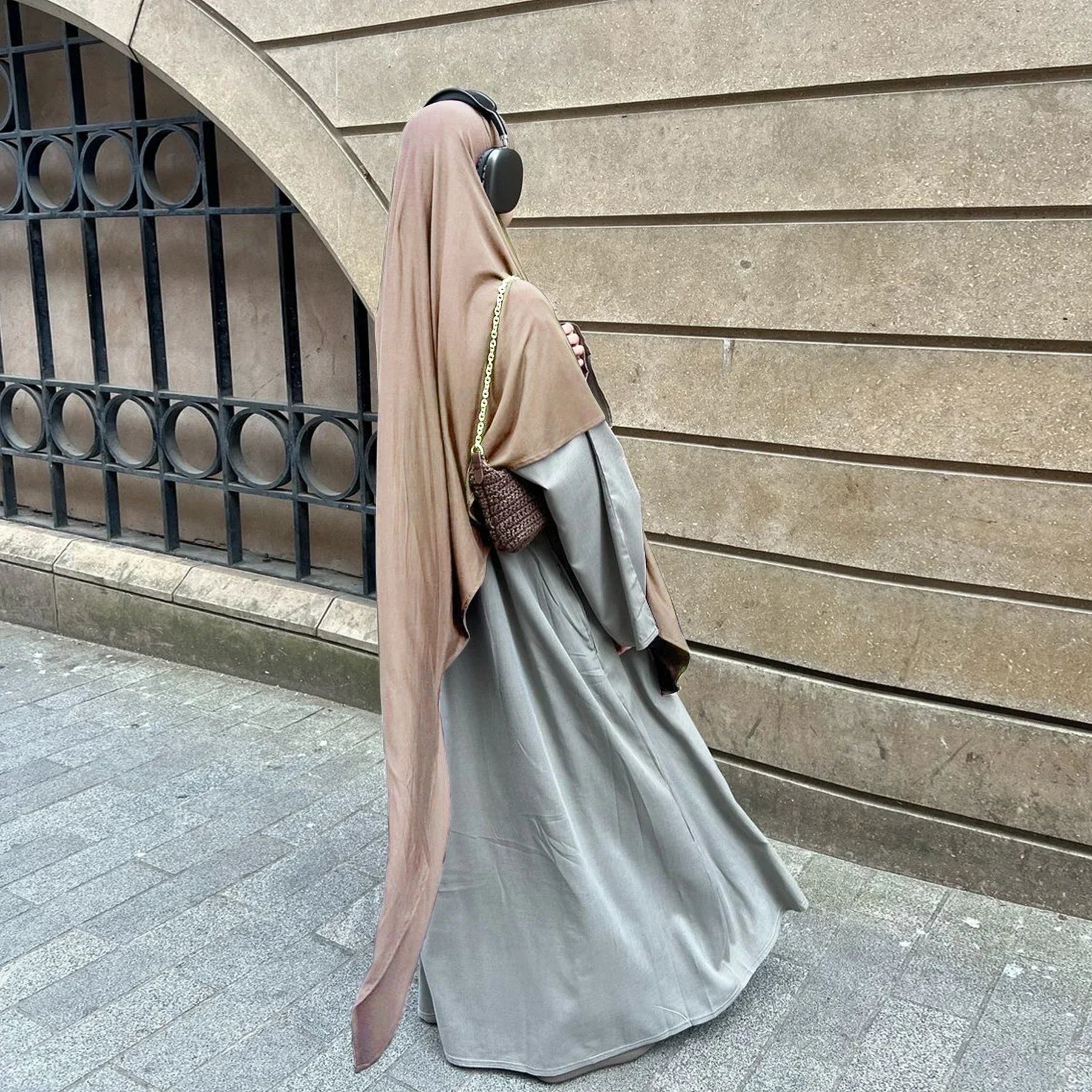 Jersey long khimar - colour Caramel