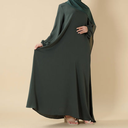 Umbrella cut summer abaya - colour Emerald