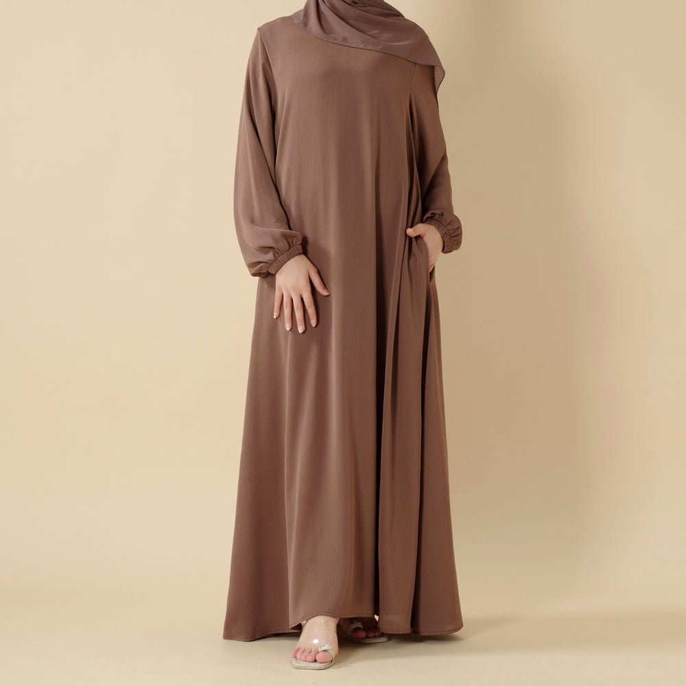 Umbrella cut summer abaya - colour Cocoa