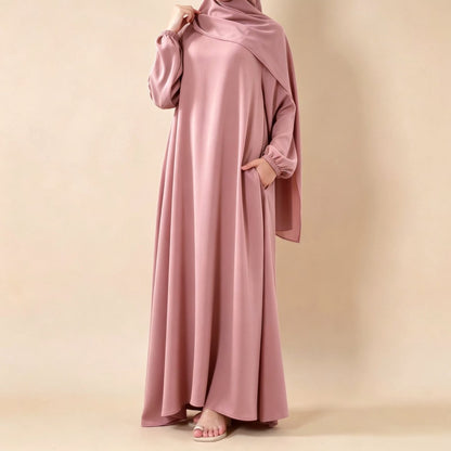 Umbrella cut summer abaya - colour Mauve Pink